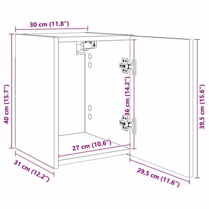 TV Wandkast Wandgemonteerd Wit 30 x 31 x 40 cm Bewerkt hout