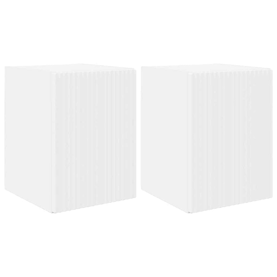 TV Wandkast 2 pcs Wit 30 x 31 x 40 cm Bewerkt hout