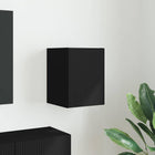 TV wandkast 30x31x40 cm bewerkt hout zwart