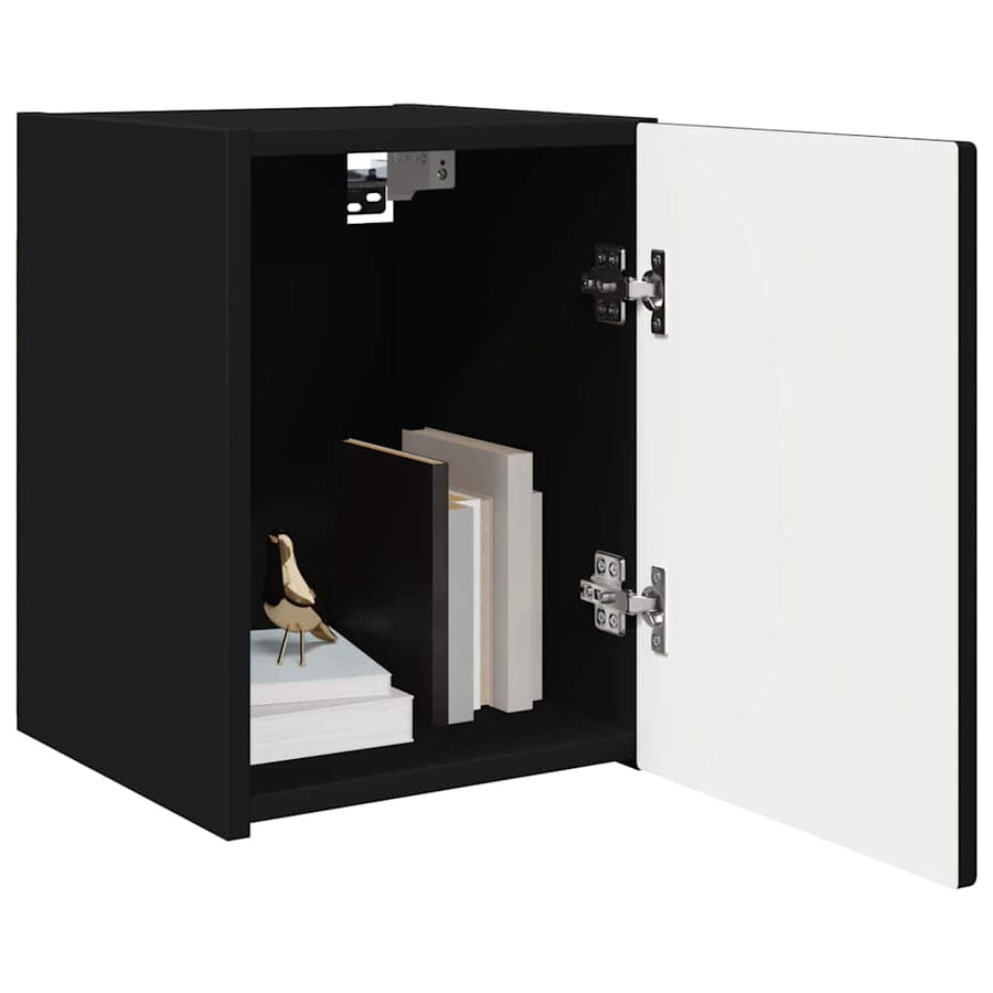TV Wandkast Wandgemonteerd Zwart 30 x 31 x 40 cm Bewerkt hout