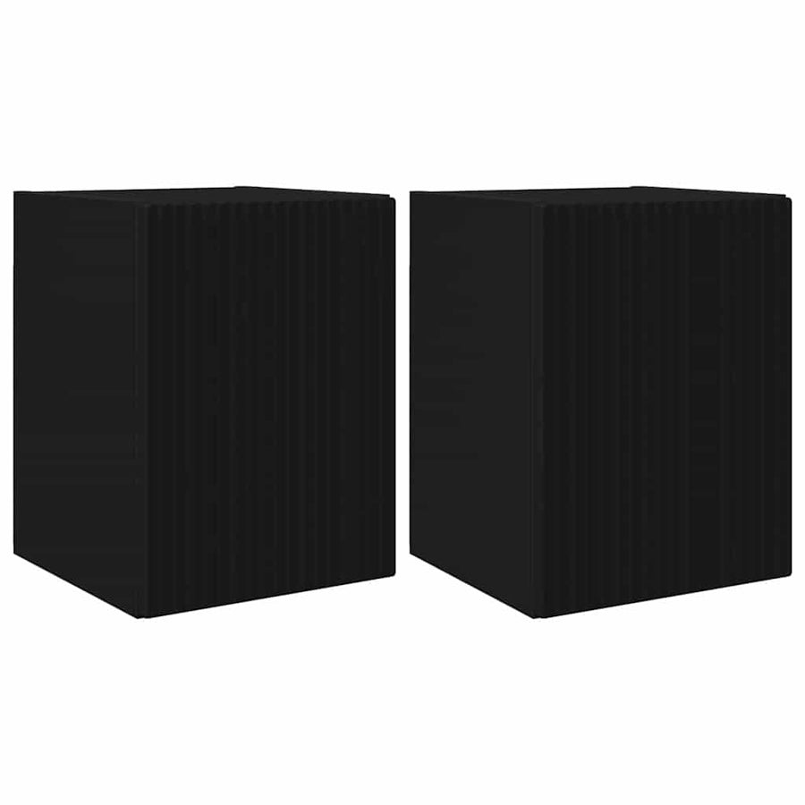 TV Wandkast 2 pcs Zwart 30 x 31 x 40 cm Bewerkt hout