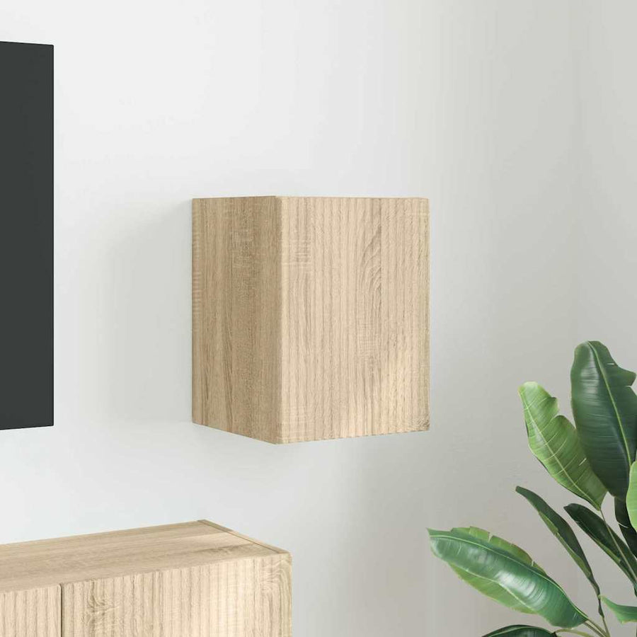 TV Wandkast Wandgemonteerd Sonoma 30 x 31 x 40 cm Bewerkt hout