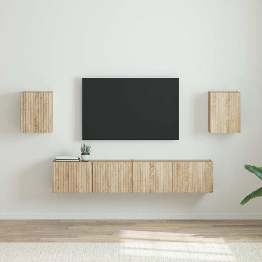 TV Wandkast 2 pcs Sonoma 30 x 31 x 40 cm Bewerkt hout