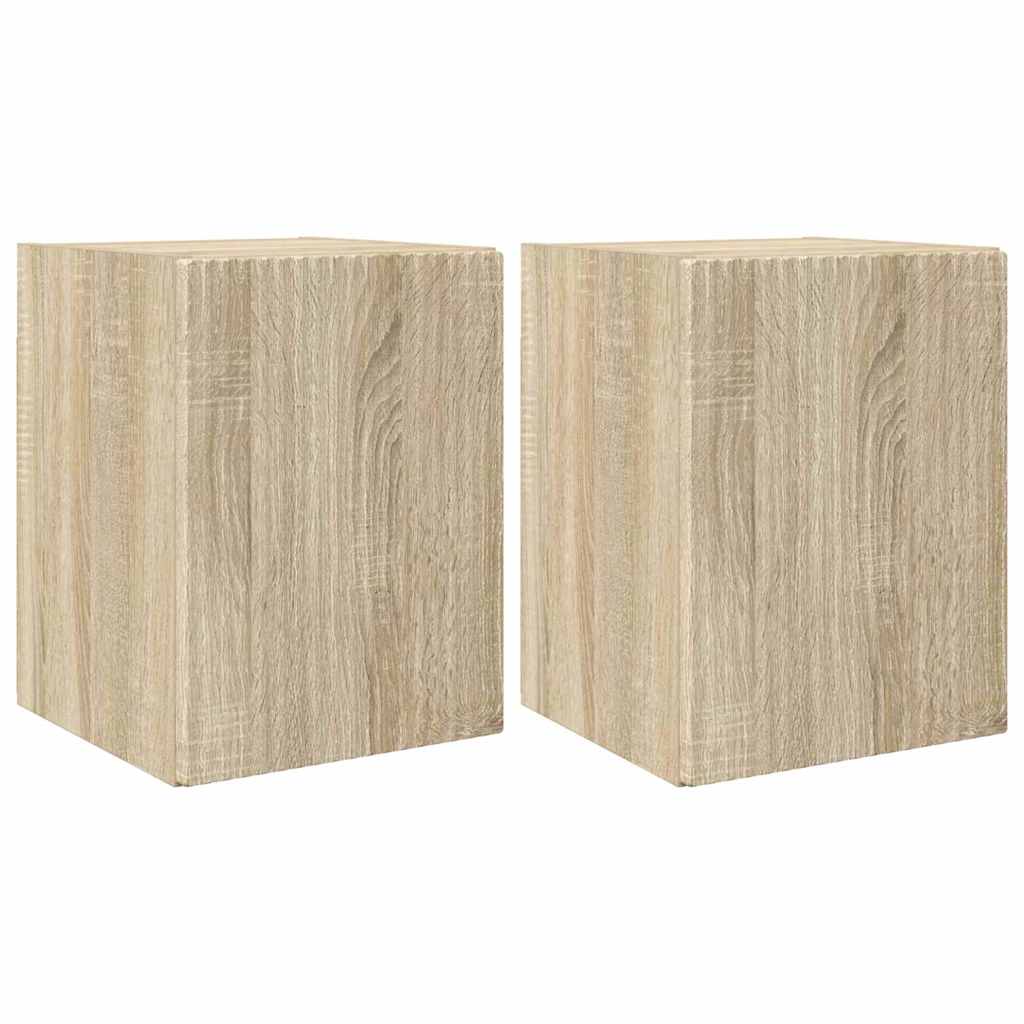 TV Wandkast 2 pcs Sonoma 30 x 31 x 40 cm Bewerkt hout