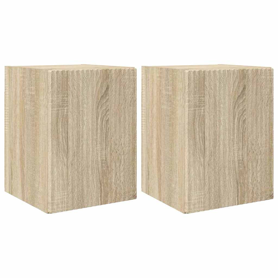 TV Wandkast 2 pcs Sonoma 30 x 31 x 40 cm Bewerkt hout
