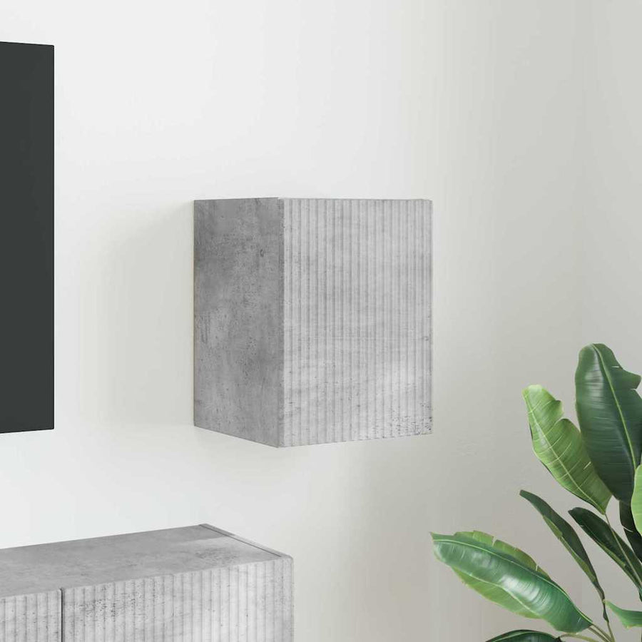TV Wandkast Wandgemonteerd Beton 30 x 31 x 40 cm Bewerkt hout
