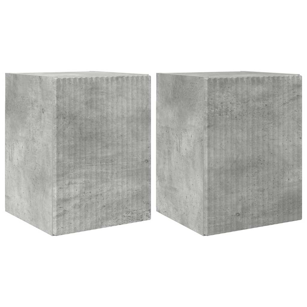 TV Wandkast 2 pcs Beton 30 x 31 x 40 cm Bewerkt hout