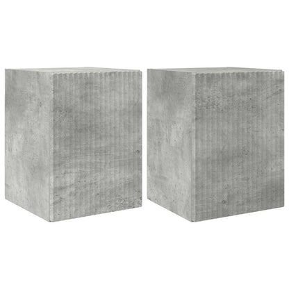 TV Wandkast 2 pcs Beton 30 x 31 x 40 cm Bewerkt hout