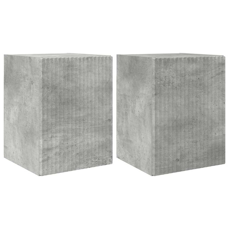 TV Wandkast 2 pcs Beton 30 x 31 x 40 cm Bewerkt hout