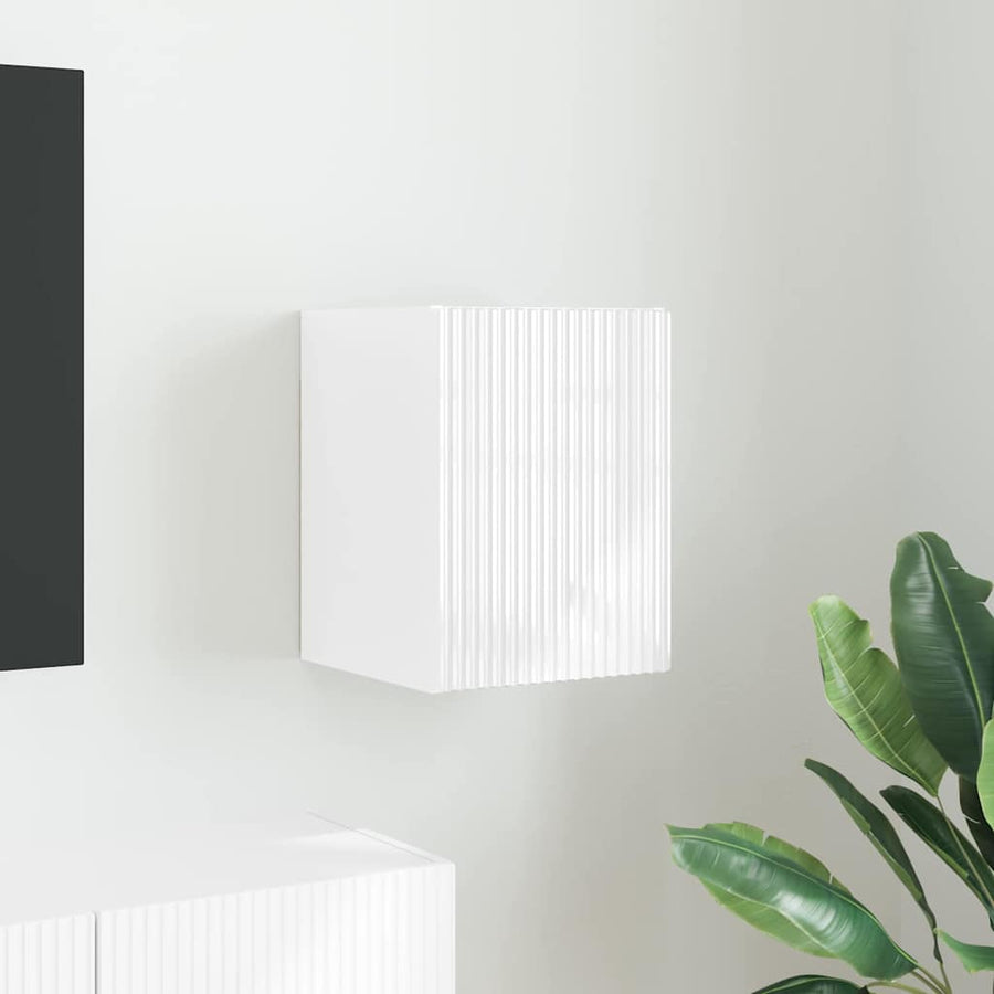 TV Wandkast Glanzend Wit 30 x 31 x 40 cm Bewerkt hout