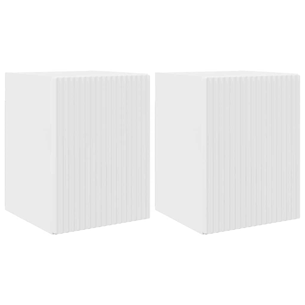 TV Wandkast 2 pcs Glanzend Wit 30 x 31 x 40 cm Bewerkt hout