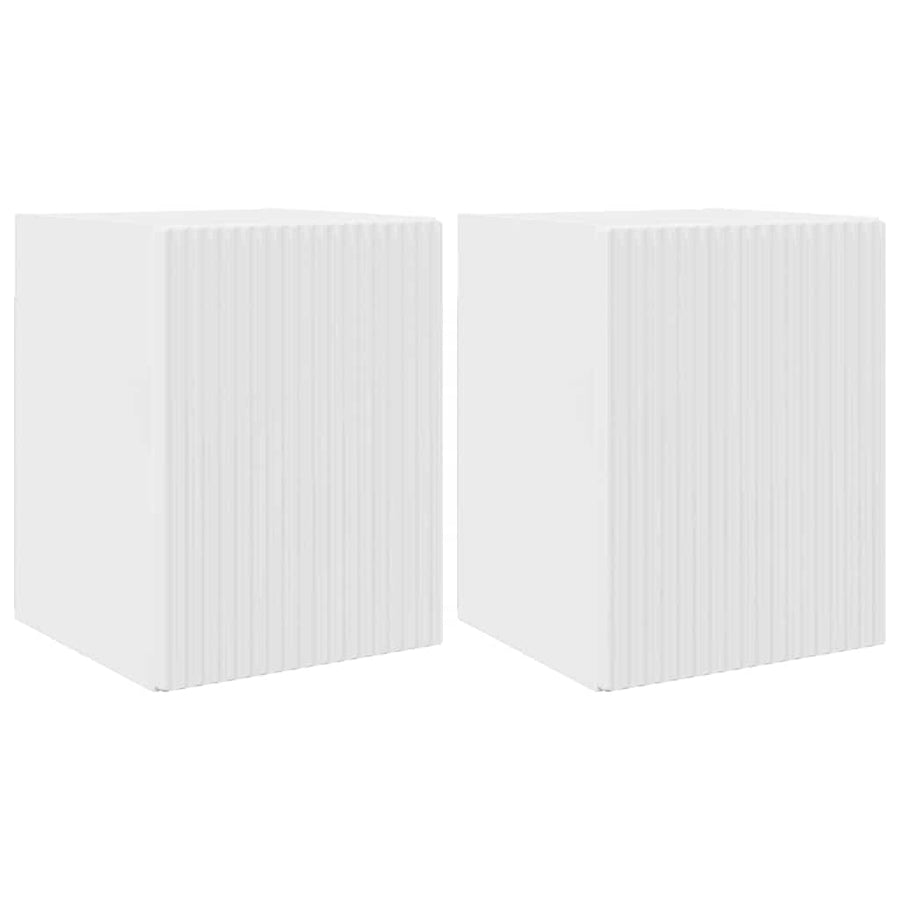 TV Wandkast 2 pcs Glanzend Wit 30 x 31 x 40 cm Bewerkt hout