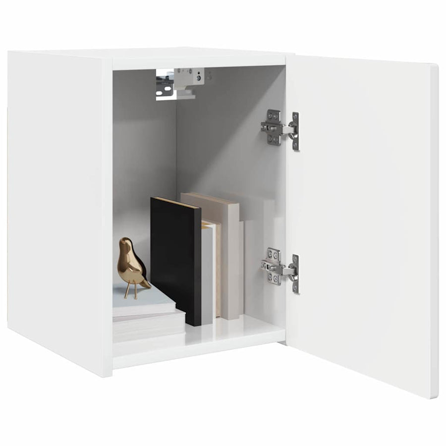 TV Wandkast 2 pcs Glanzend Wit 30 x 31 x 40 cm Bewerkt hout