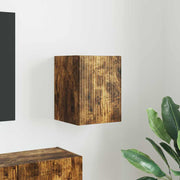 TV wandkast 30x31x40 cm gerookt eiken bewerkt hout