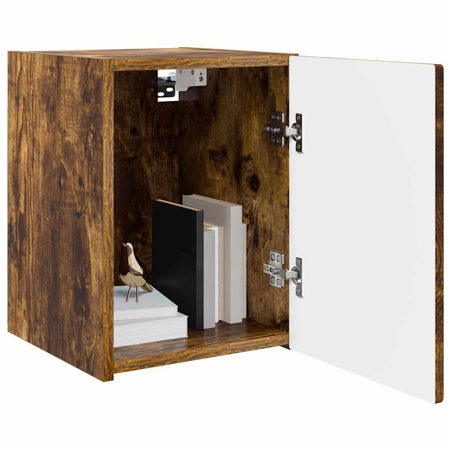 TV Wandkast Gerookt eiken 30 x 31 x 40 cm Bewerkt hout