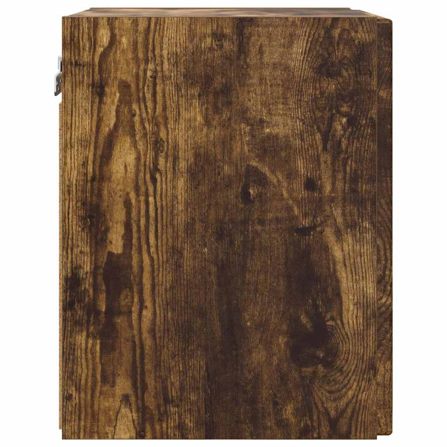 TV Wandkast Gerookt eiken 30 x 31 x 40 cm Bewerkt hout