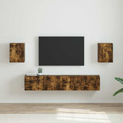 TV wandkast 30x31x40 cm bewerkt hout gerookt eiken