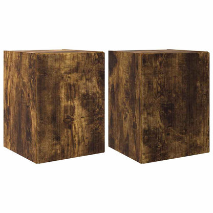 TV Wandkast 2 pcs Gerookt eiken 30 x 31 x 40 cm Bewerkt hout