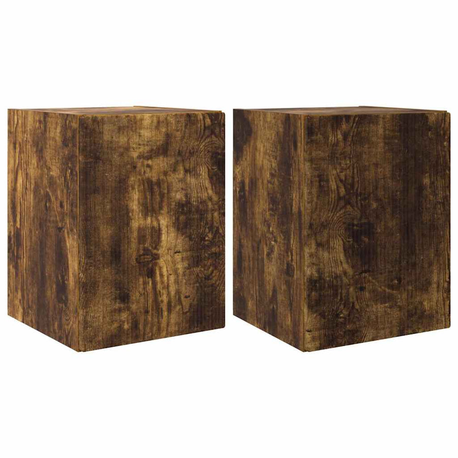 TV Wandkast 2 pcs Gerookt eiken 30 x 31 x 40 cm Bewerkt hout