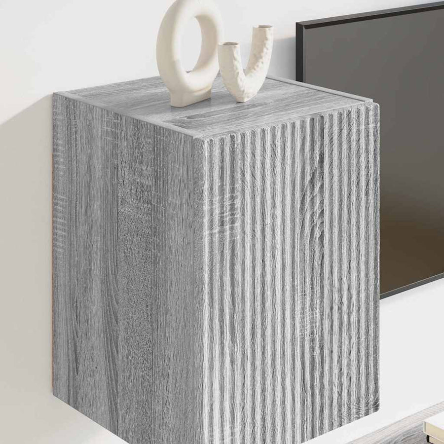 TV Wandkast 2 pcs Grijs Sonoma 30 x 31 x 40 cm Bewerkt hout