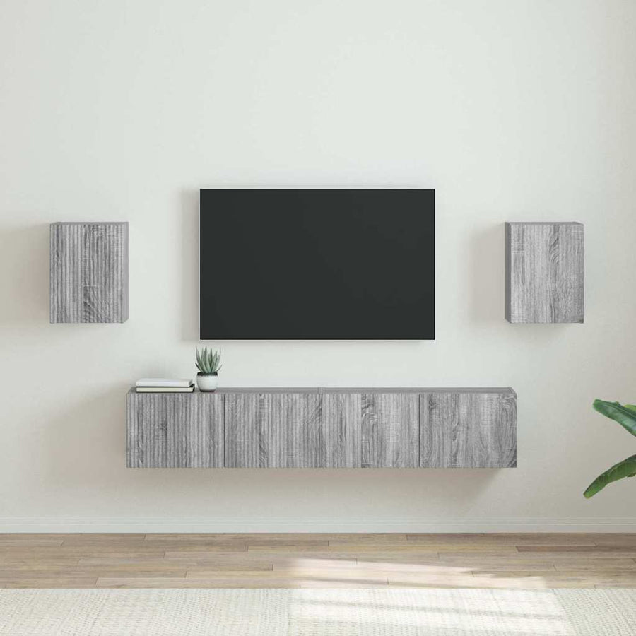 TV Wandkast 2 pcs Grijs Sonoma 30 x 31 x 40 cm Bewerkt hout