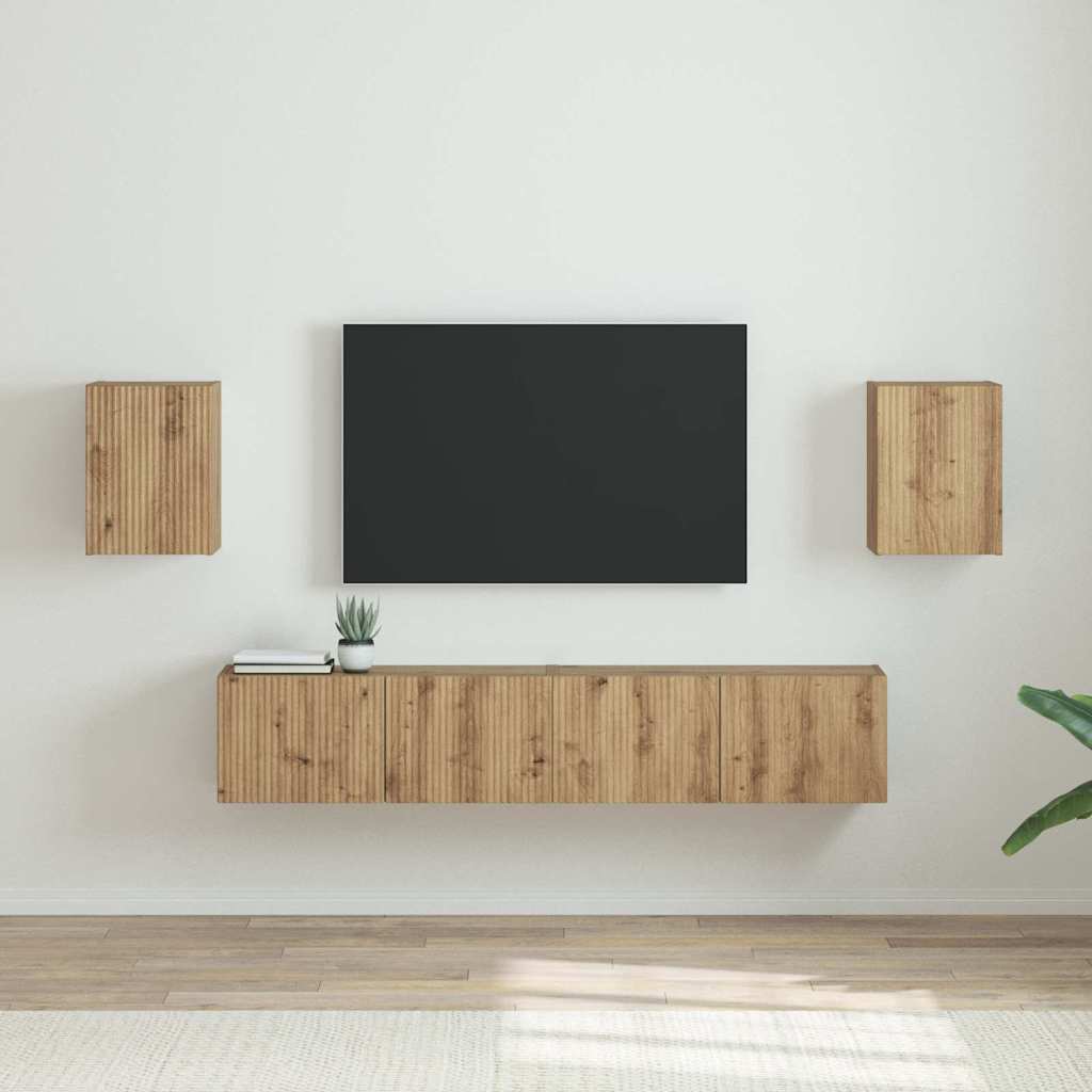 TV Wandkast 2 pcs Ambachtelijk eiken 30 x 31 x 40 cm