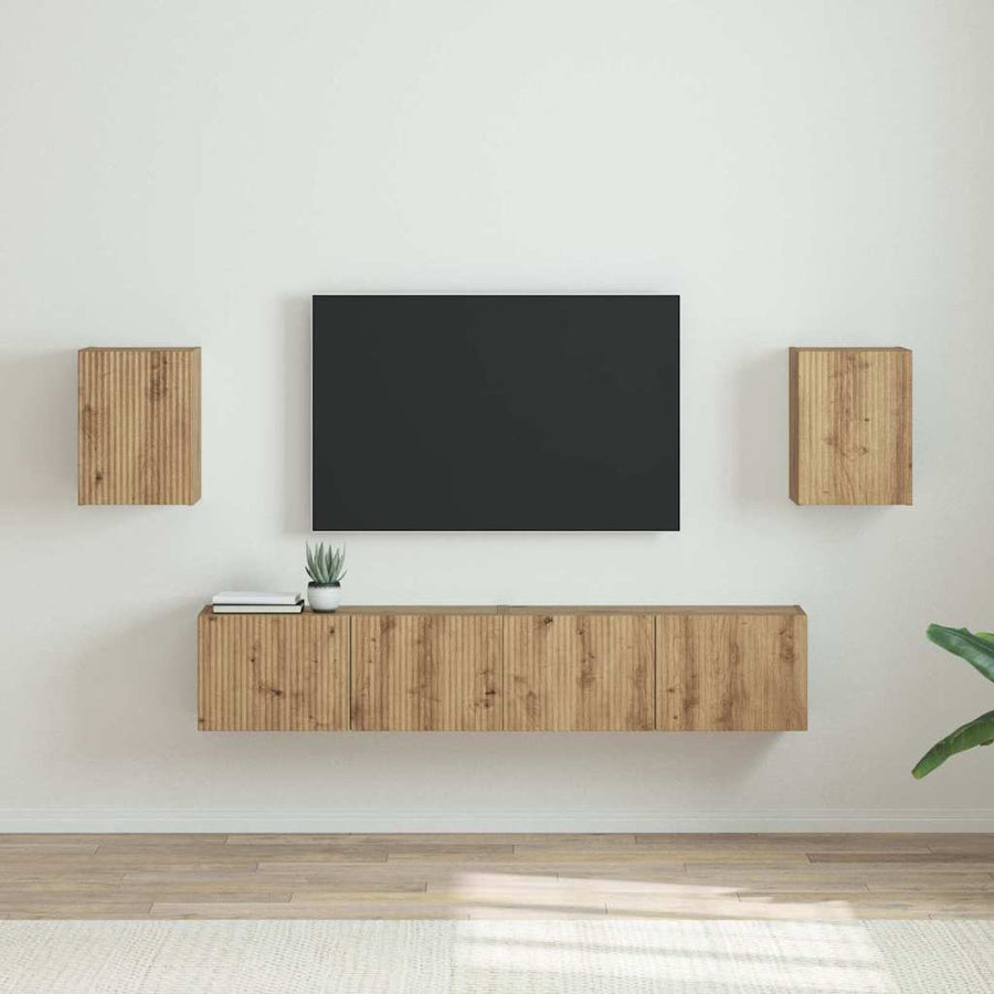 TV Wandkast 2 pcs Ambachtelijk eiken 30 x 31 x 40 cm