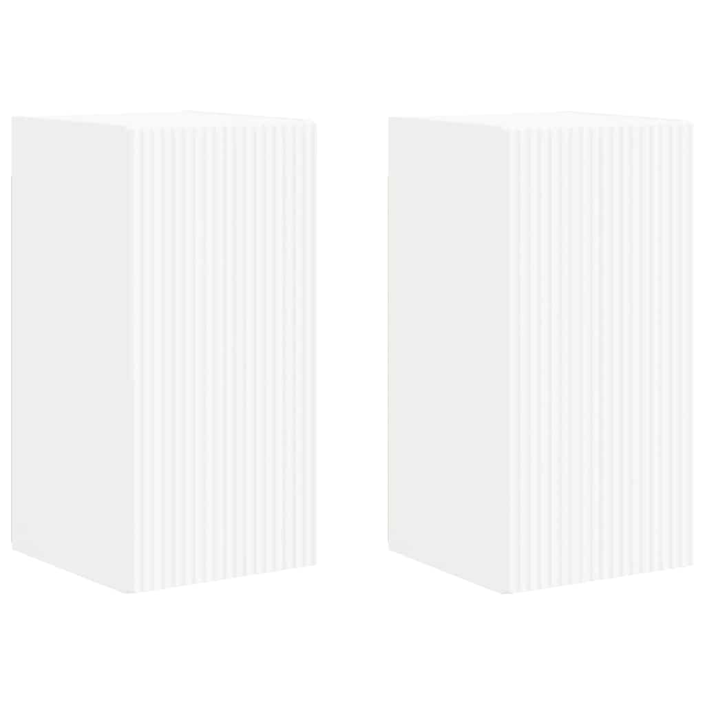 TV Wandkast 2 pcs Wit 30 x 31 x 60 cm Bewerkt hout