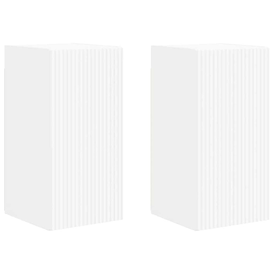 TV Wandkast 2 pcs Wit 30 x 31 x 60 cm Bewerkt hout