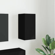 TV wandkast 60x31x30 cm zwart bewerkt hout
