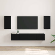TV wandkast 2 stuks 30x31x60 cm zwart bewerkt hout