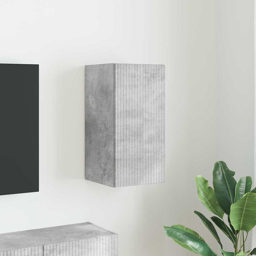 TV Wandkast Wandgemonteerd Beton 30 x 31 x 60 cm Bewerkt hout