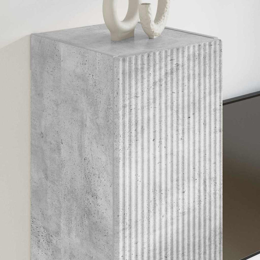 TV Wandkast 2 pcs Beton 30 x 31 x 60 cm Bewerkt hout