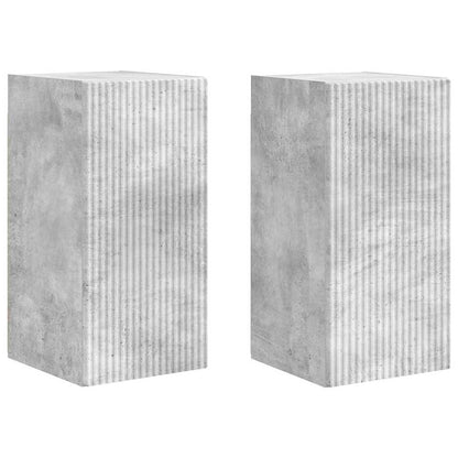 TV Wandkast 2 pcs Beton 30 x 31 x 60 cm Bewerkt hout