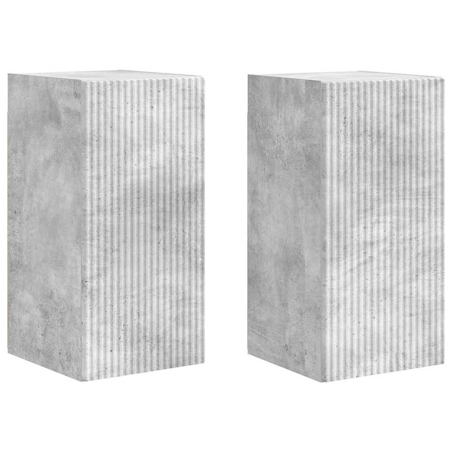 TV Wandkast 2 pcs Beton 30 x 31 x 60 cm Bewerkt hout