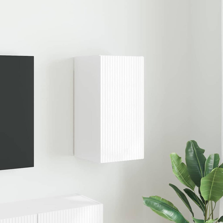 TV Wandkast Glanzend Wit 30 x 31 x 60 cm Bewerkt hout