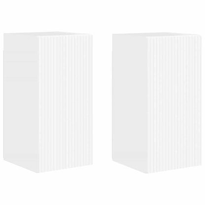 TV Wandkast 2 pcs Glanzend Wit 30 x 31 x 60 cm Bewerkt hout