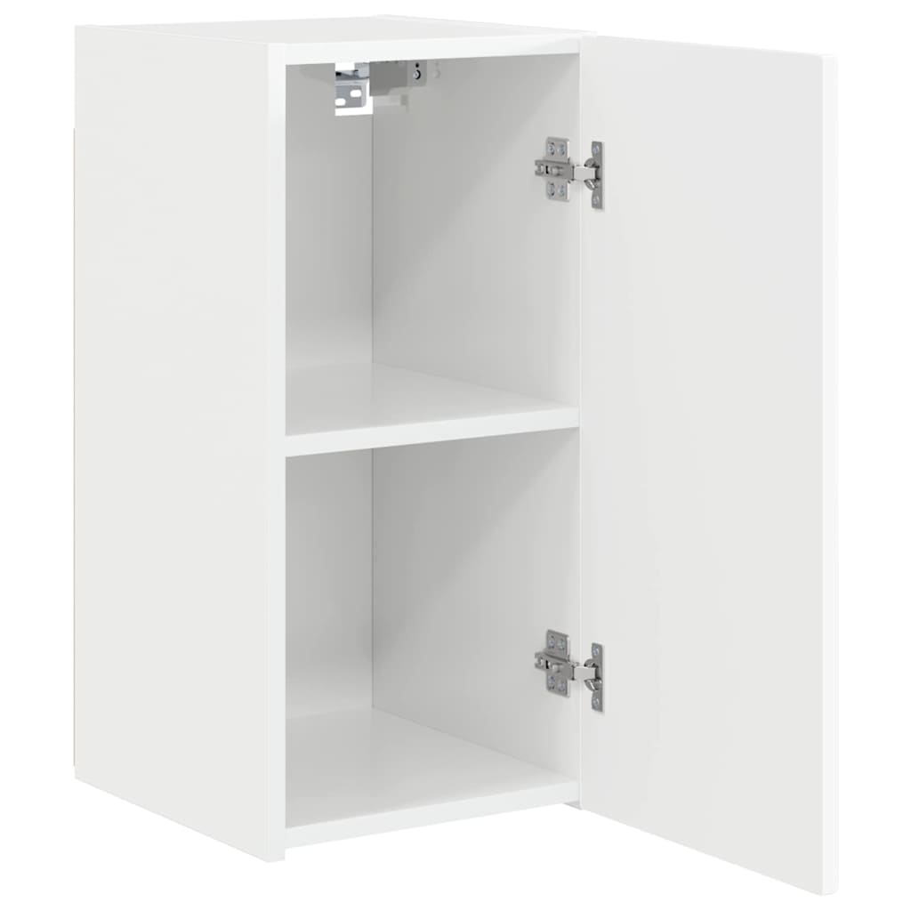 TV Wandkast 2 pcs Glanzend Wit 30 x 31 x 60 cm Bewerkt hout