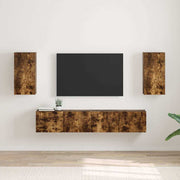 TV wandkast 30x31x60 cm bewerkt hout gerookt eiken