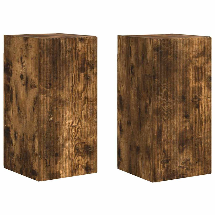 TV Wandkast 2 pcs Gerookt eiken 30 x 31 x 60 cm Bewerkt hout