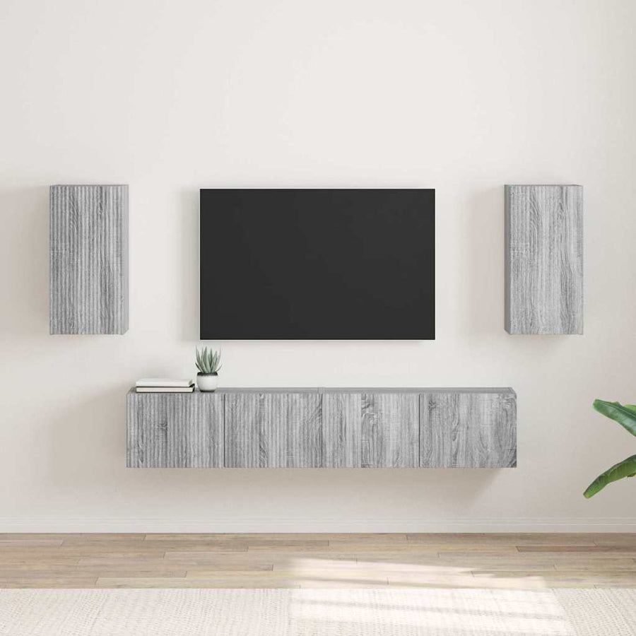 TV Wandkast 2 pcs Grijs Sonoma 30 x 31 x 60 cm Bewerkt hout