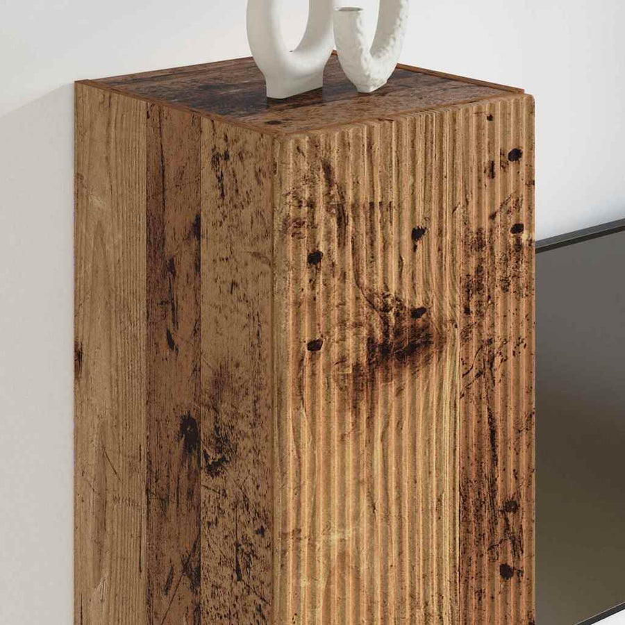 TV Wandkast 2 pcs Oud Hout 30 x 31 x 60 cm Bewerkt hout