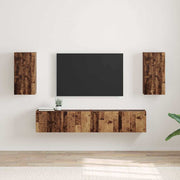 TV wandkast 2 stuks 30x31x60 cm oud hout