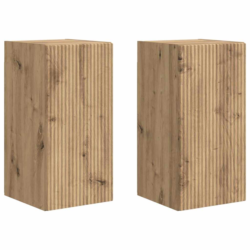 TV Wandkast 2 pcs Ambachtelijk eiken 30 x 31 x 60 cm