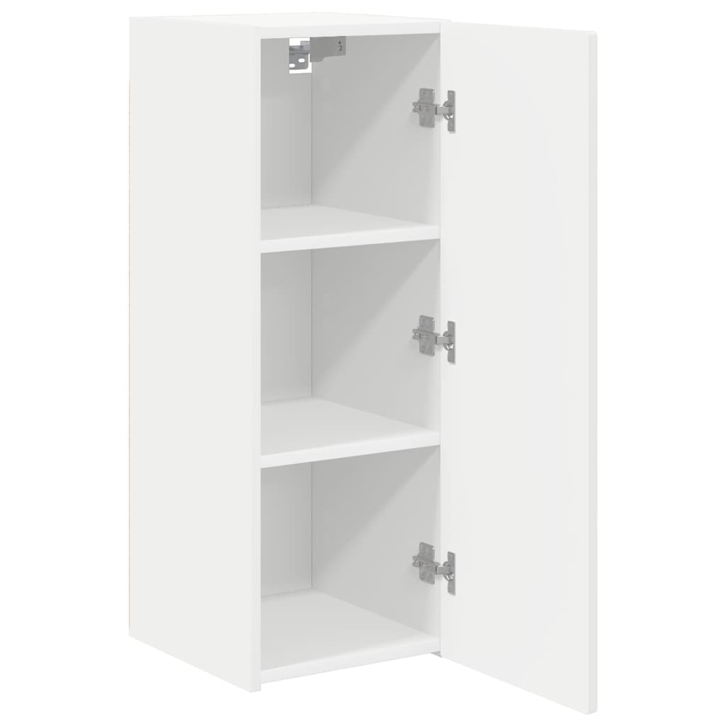 TV Wandkast Wandgemonteerd Wit 30 x 31 x 80 cm Bewerkt hout
