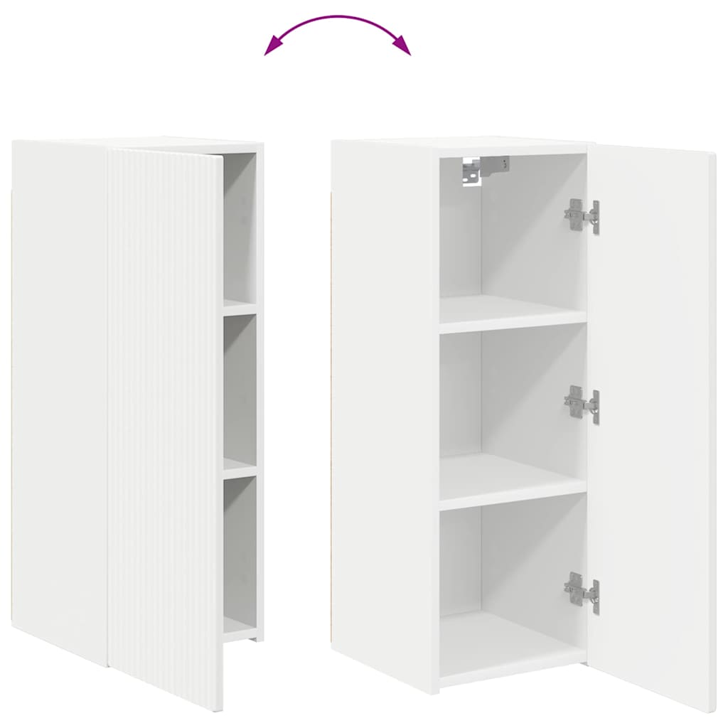 TV Wandkast Wandgemonteerd Wit 30 x 31 x 80 cm Bewerkt hout