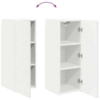 TV Wandkast Wandgemonteerd Wit 30 x 31 x 80 cm Bewerkt hout