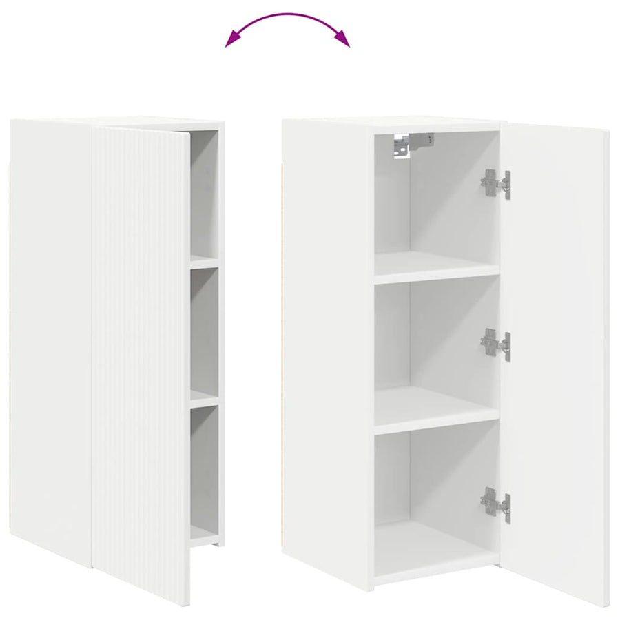 TV Wandkast Wandgemonteerd Wit 30 x 31 x 80 cm Bewerkt hout