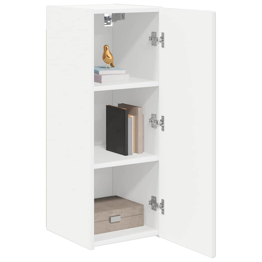 TV Wandkast Wandgemonteerd Wit 30 x 31 x 80 cm Bewerkt hout
