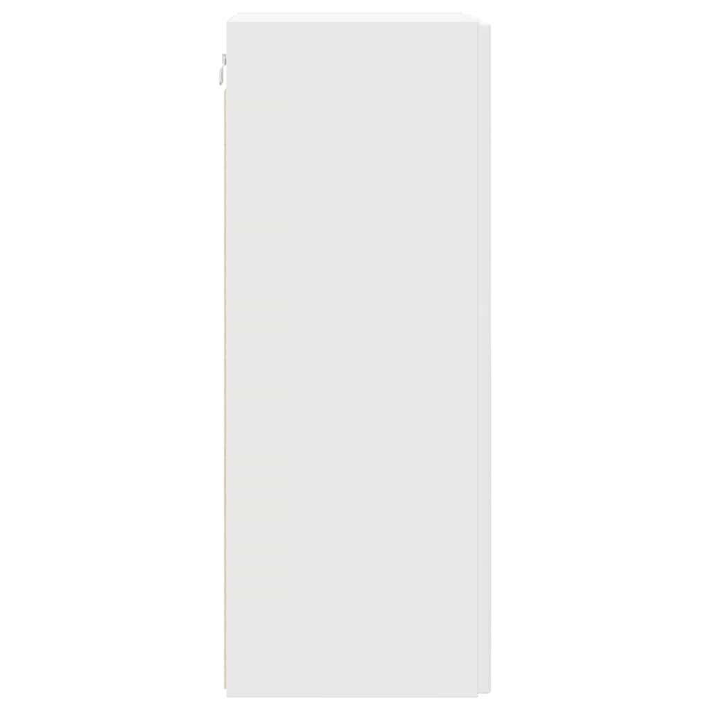 TV Wandkast Wandgemonteerd Wit 30 x 31 x 80 cm Bewerkt hout